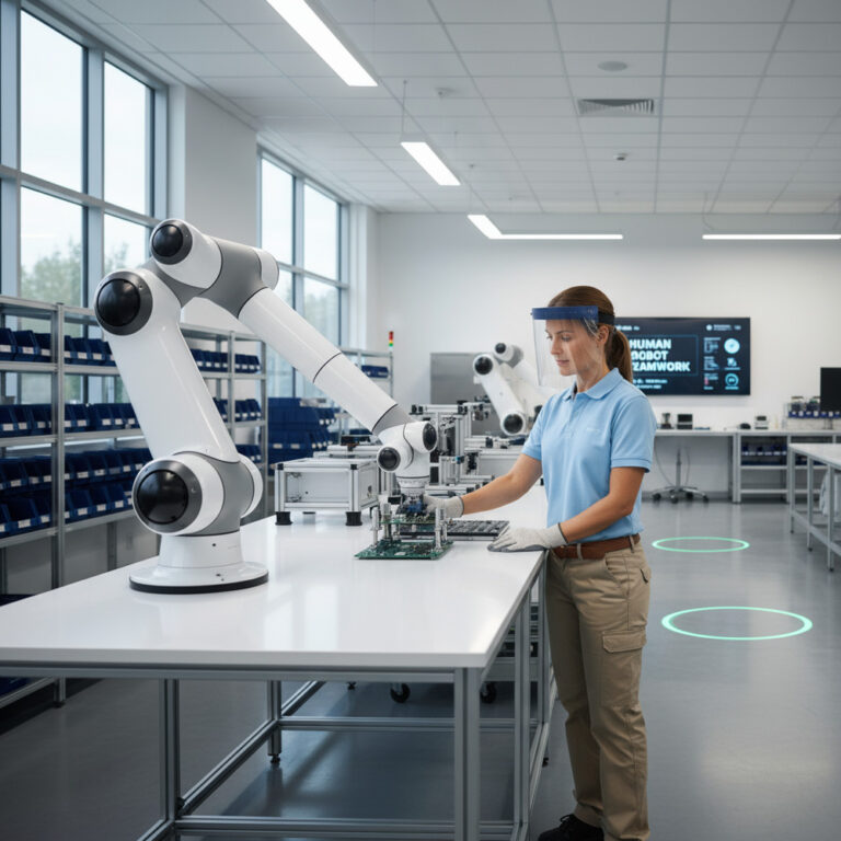 gemini-2.5-flash-image-preview_A_photorealistic_image_of_a_modern_collaborative_robot_cobot_working_side_by_side_with_a_human_in-0